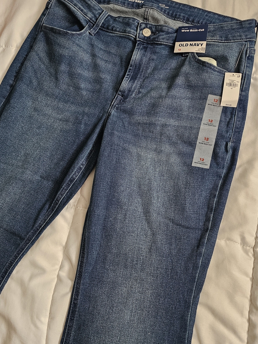 Womens Mid Rise Boot Cut Jeans